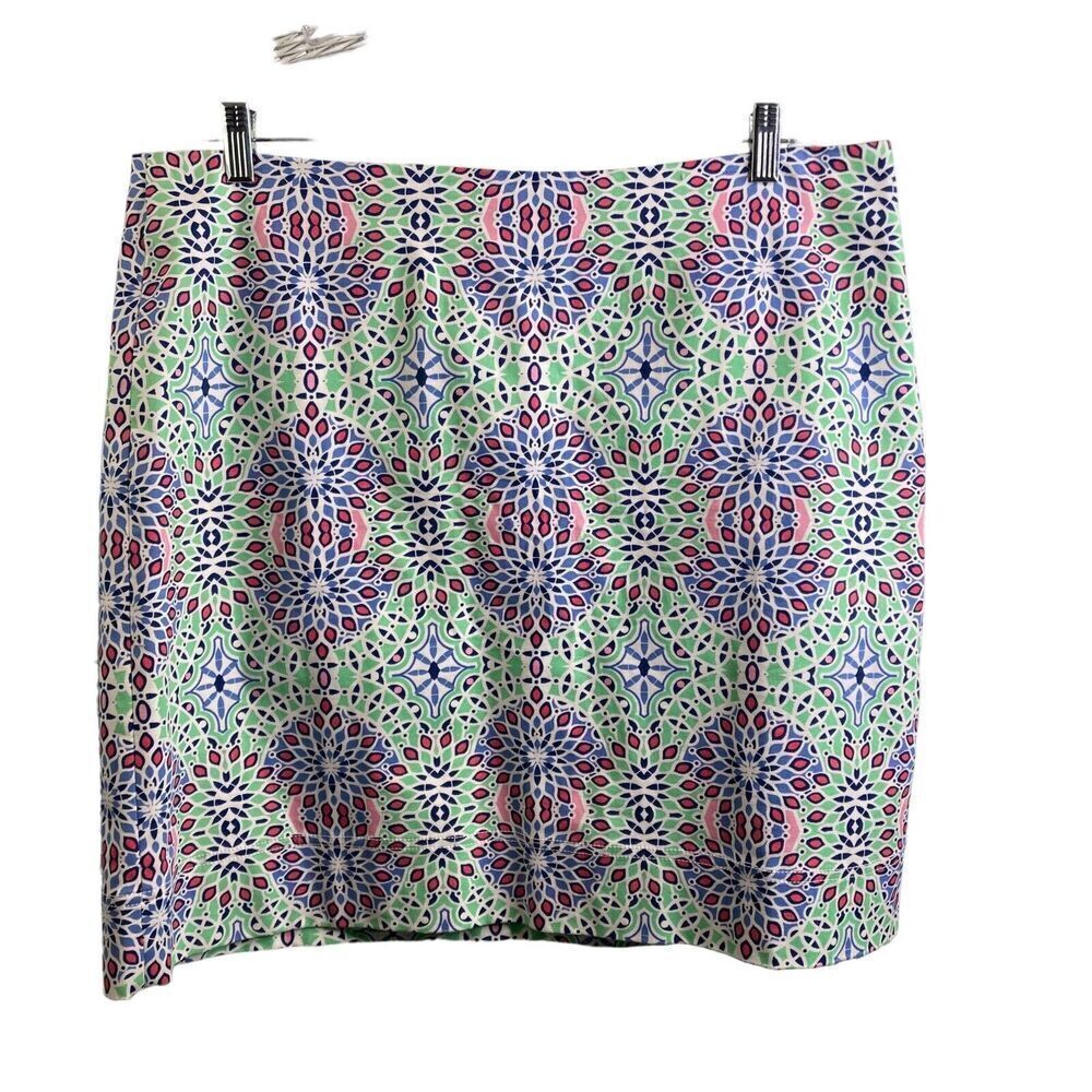Talbots Women's Kaleidoscope Print Pencil Skirt Size 16 Preppy Nantucket Summery